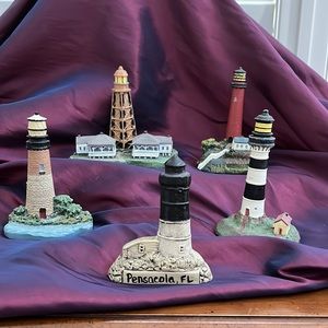 Florida Lighthouse Figurines ( 5) with historic descriptions